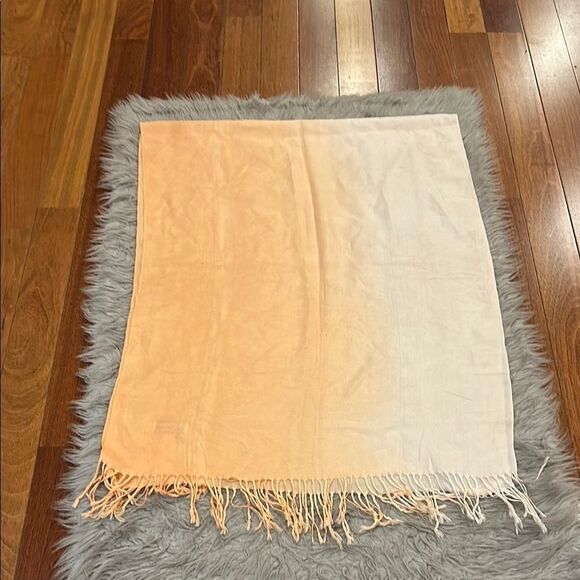 Pashmina ombré orange cashmere blend scarf - Picture 1 of 2